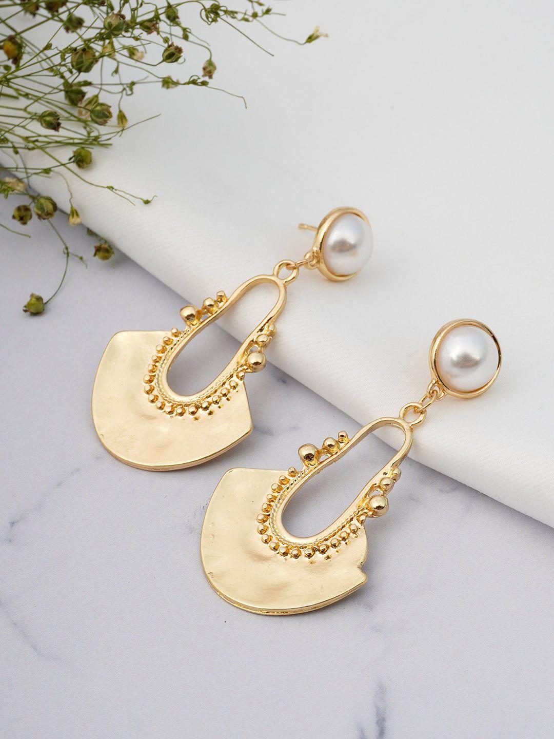 emmie women gold-toned contemporary drop earrings