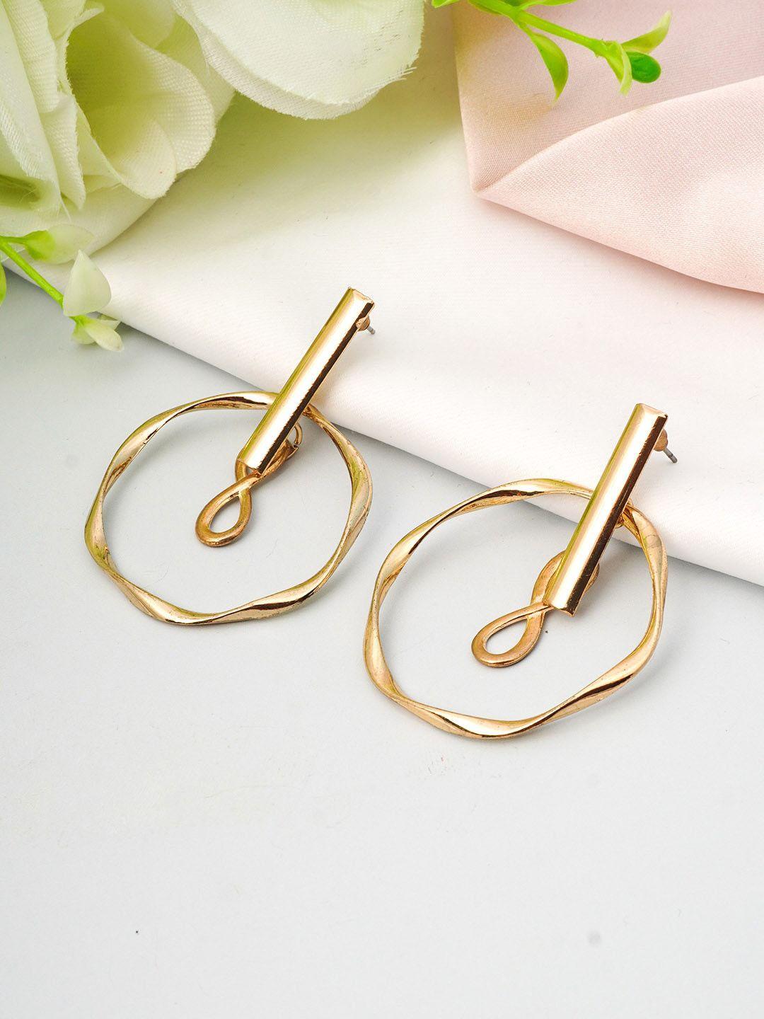 emmie women gold-toned contemporary drop earrings