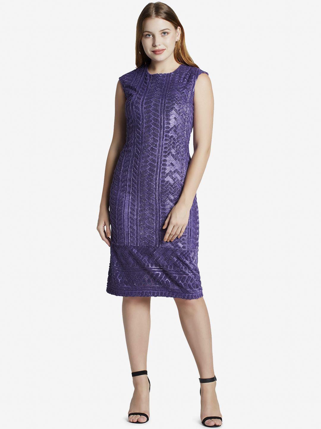 emmyrobe purple embellished sheath dress