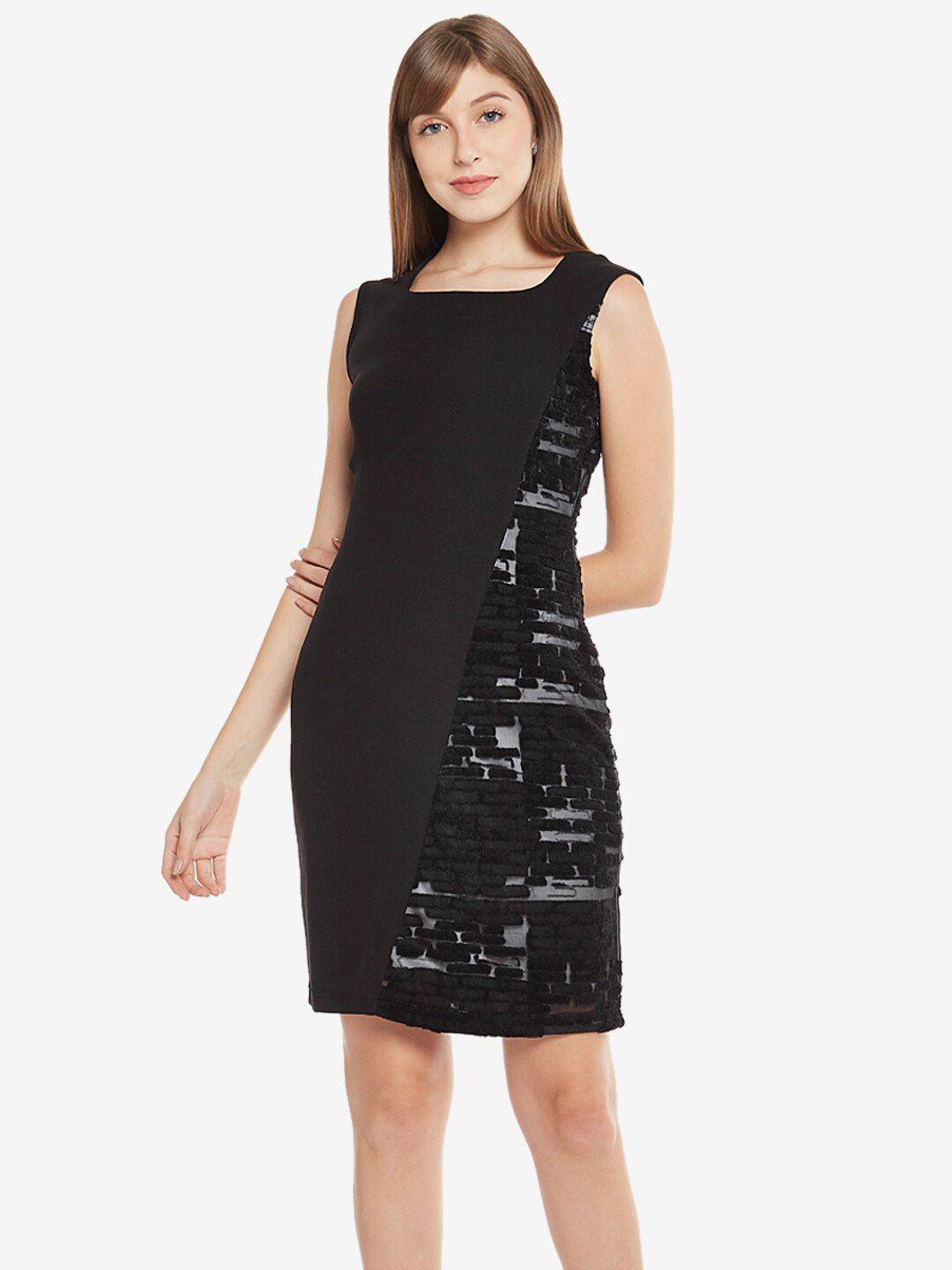 emmyrobe black embellished sheath dress