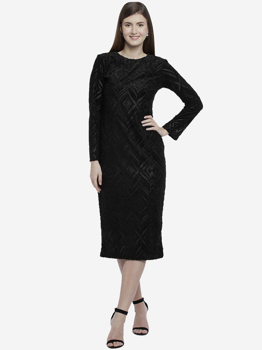 emmyrobe black sheath midi dress