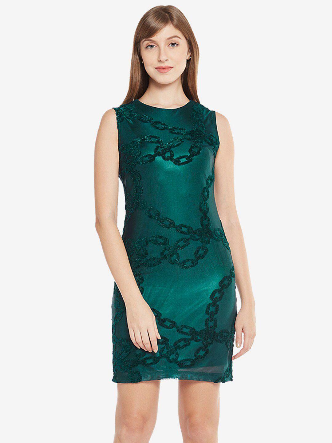 emmyrobe green sheath dress