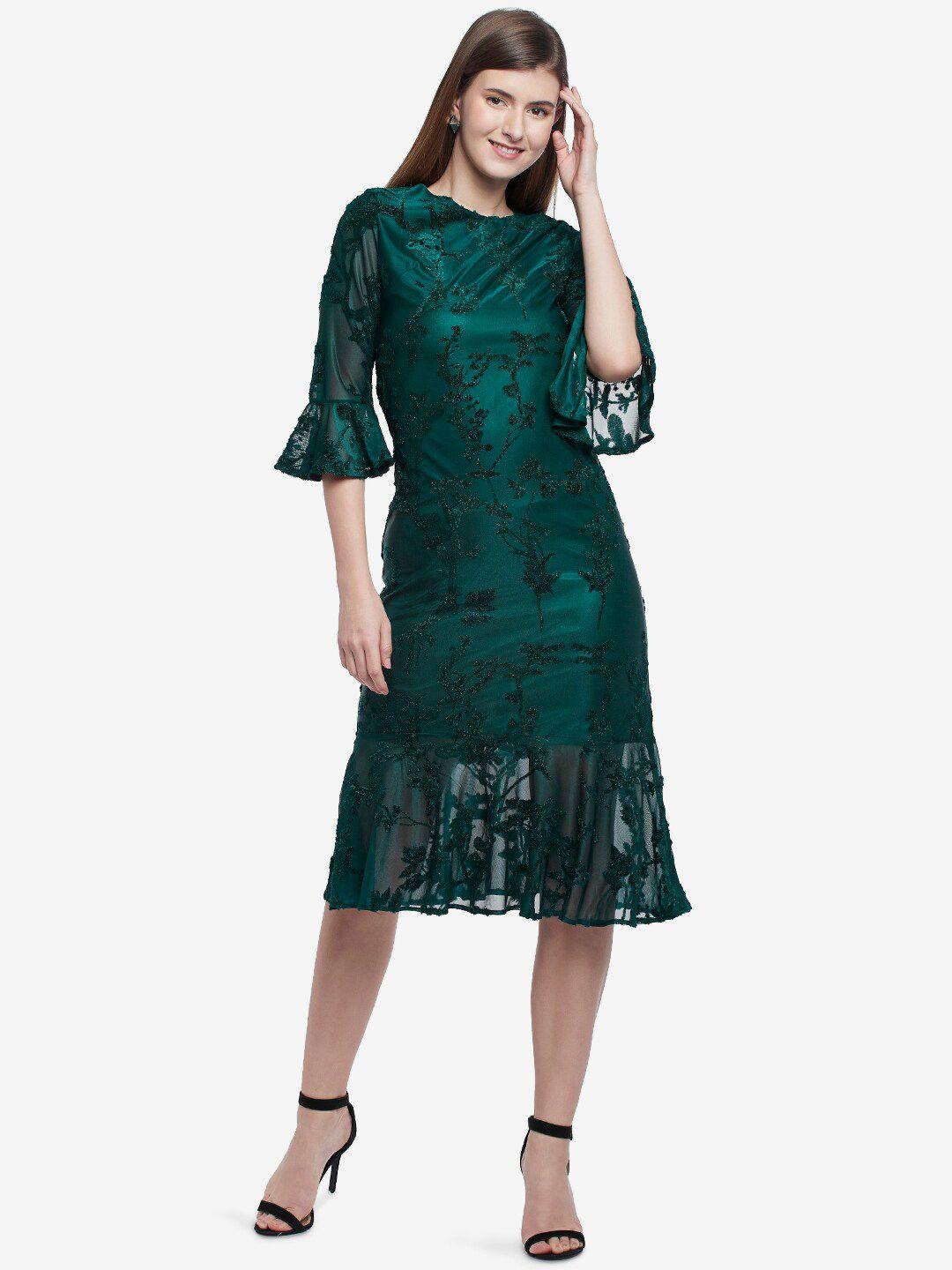 emmyrobe jacquard sheath midi dress