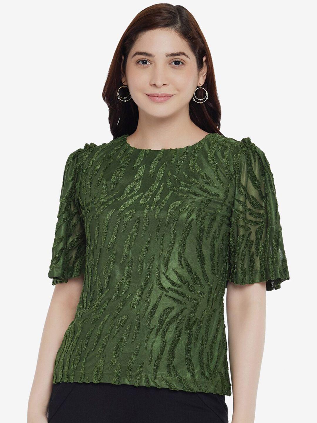 emmyrobe olive green animal regular top