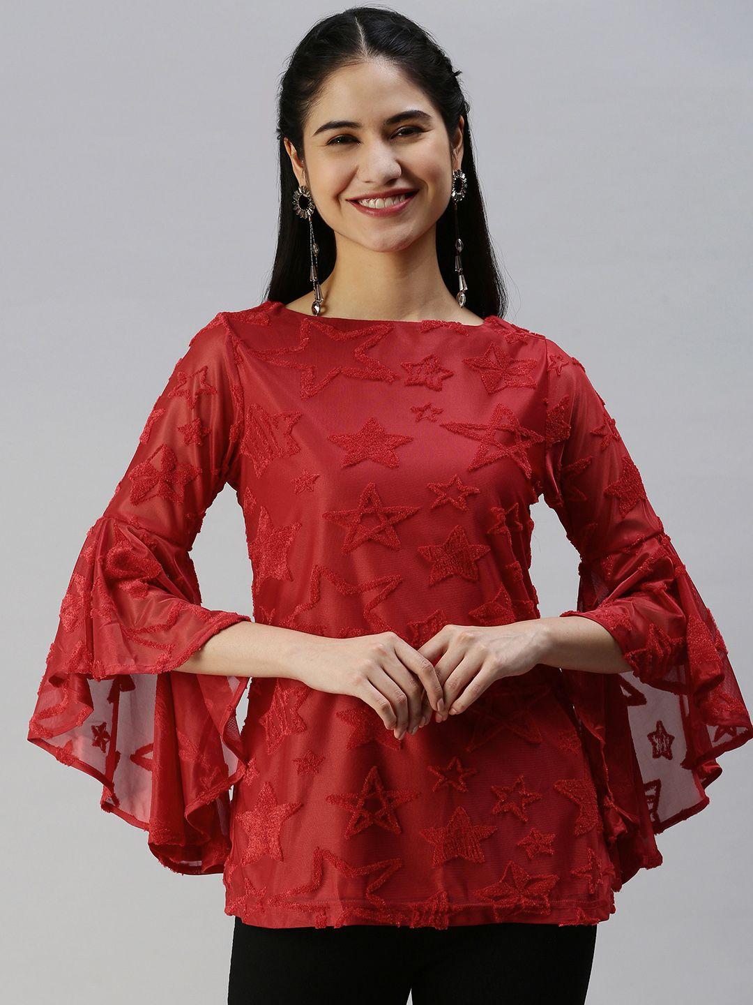 emmyrobe red embellished regular top