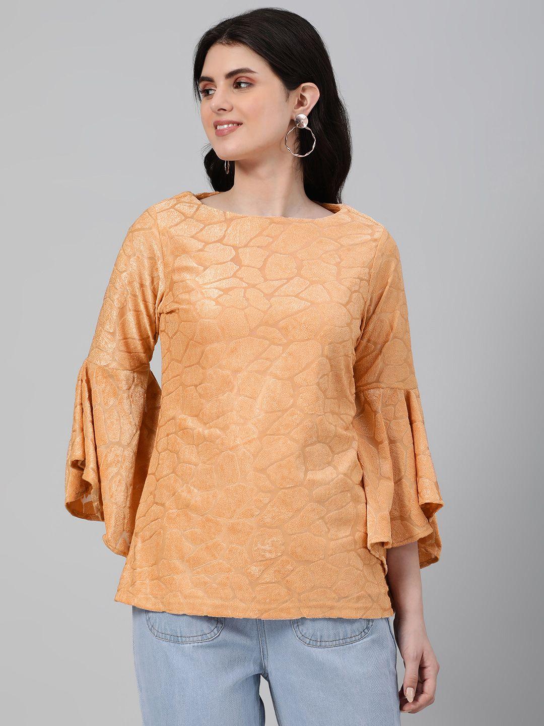 emmyrobe textured bell sleeves jacquard top