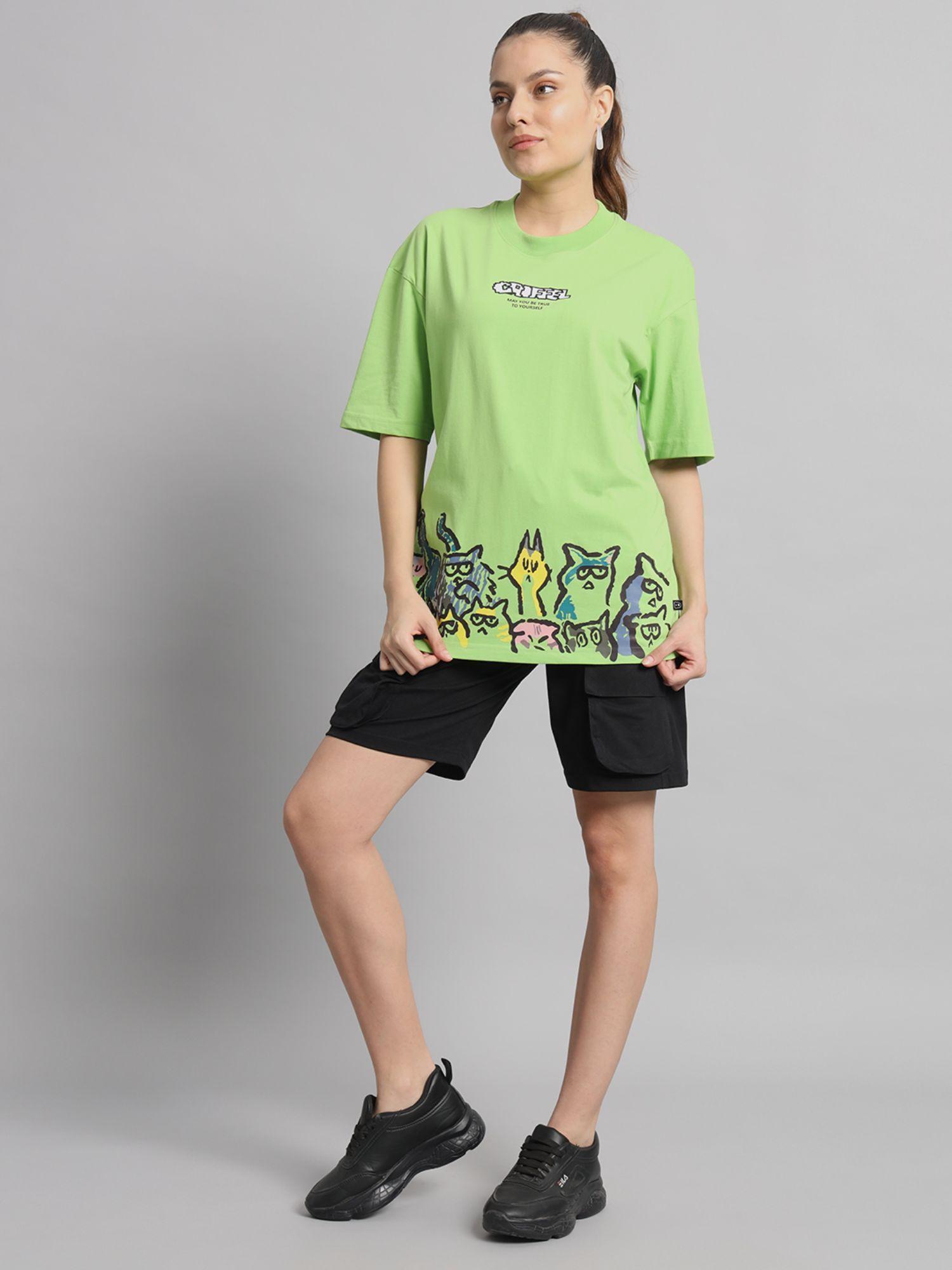 emoji cats parrot t-shirt and shorts (set of 2)