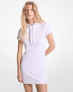 empire cotton hoodie dress