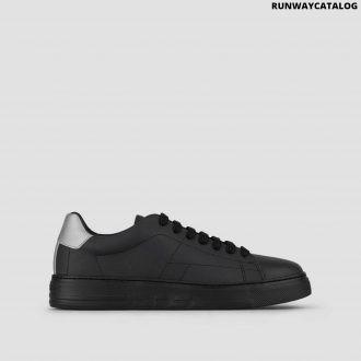 emporio armani sneakers with metallic back and logo on the sole