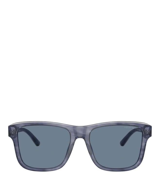 emporio armani 0ea420860548056 blue polarized square sunglasses for men