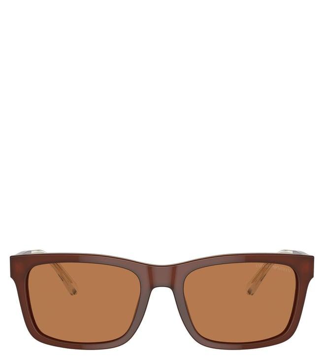 emporio armani 0ea422460957357 brown uv protected rectangular sunglasses for men