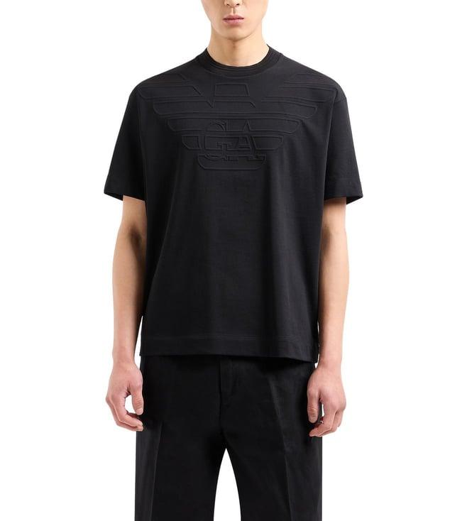 emporio armani black cotton regular fit t-shirt