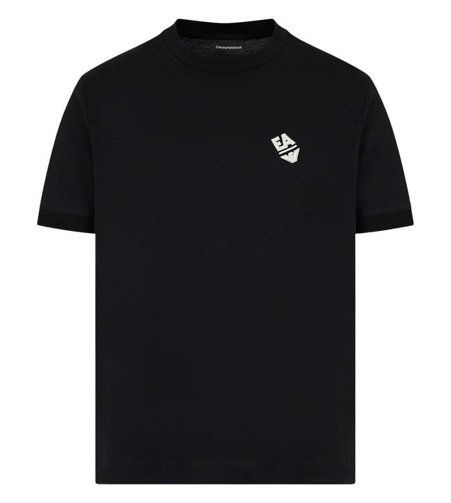 emporio armani black cotton regular fit t-shirt