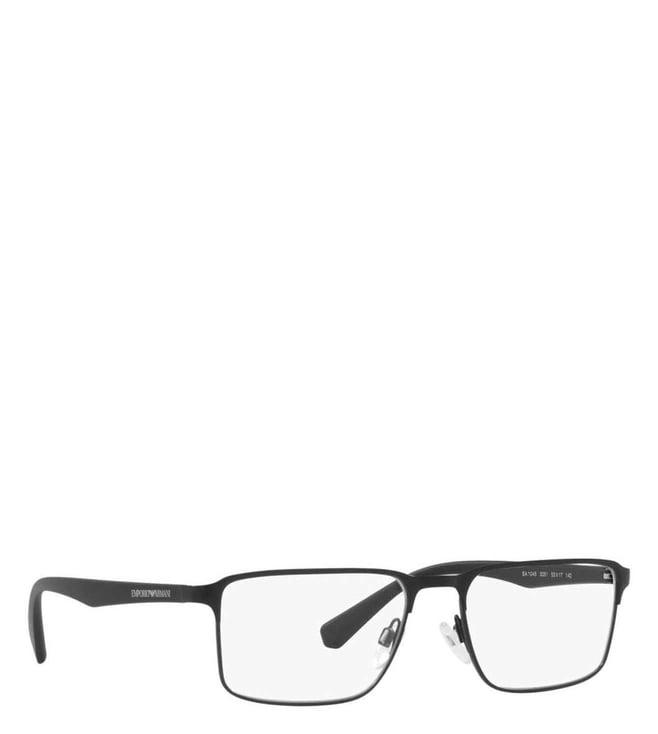 emporio armani black essential leisure rectangular eye frames for men