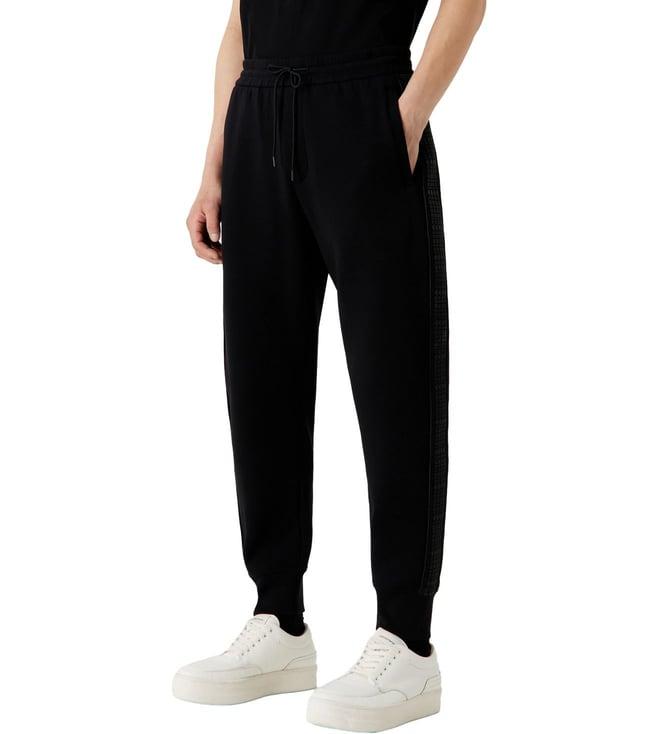 emporio armani black full length lounge pants