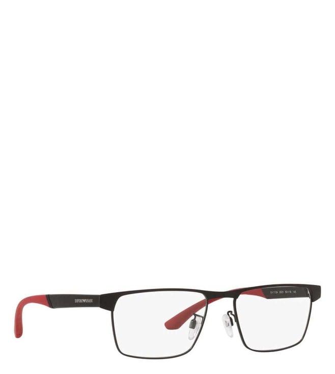 emporio armani black modern rectangular eye frames for men