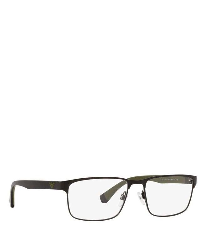 emporio armani black modern rectangular eye frames for men