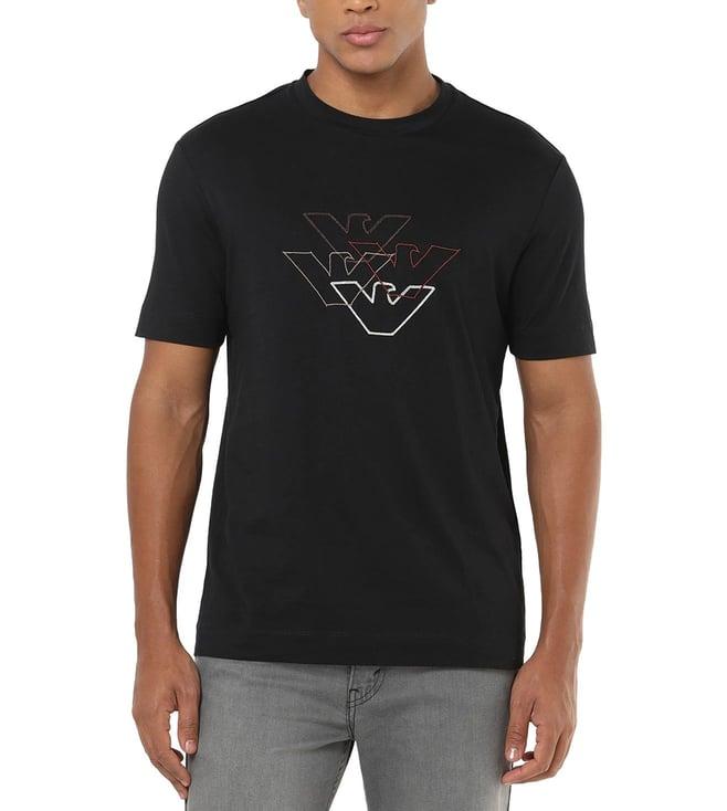 emporio armani blue regular fit cotton t-shirt