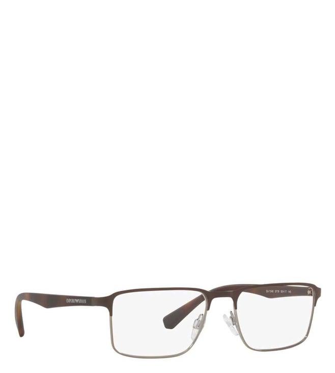 emporio armani brown essential leisure rectangular eye frames for men