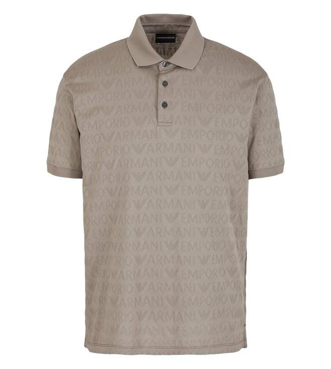 emporio armani brown half sleeves polo t-shirt