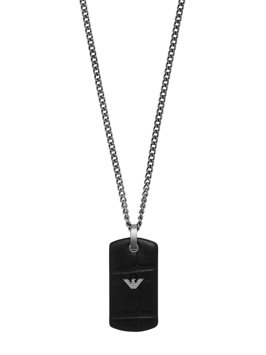emporio armani grey & black necklace