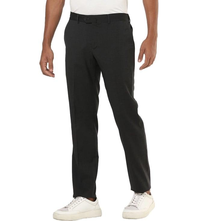 emporio armani grey pure wool plain front classic trouser pants