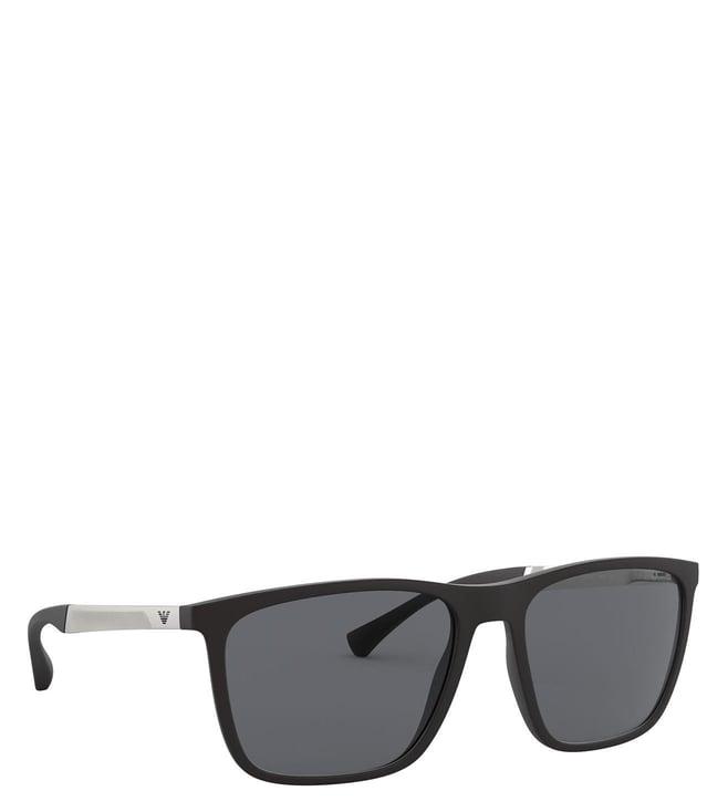 emporio armani grey rectangular sunglasses for men