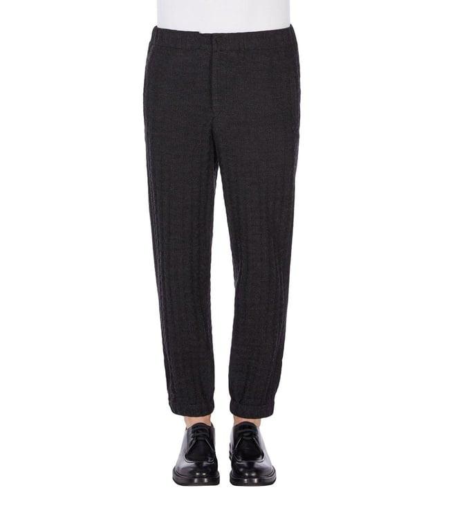 emporio armani grigio self regular fit trousers