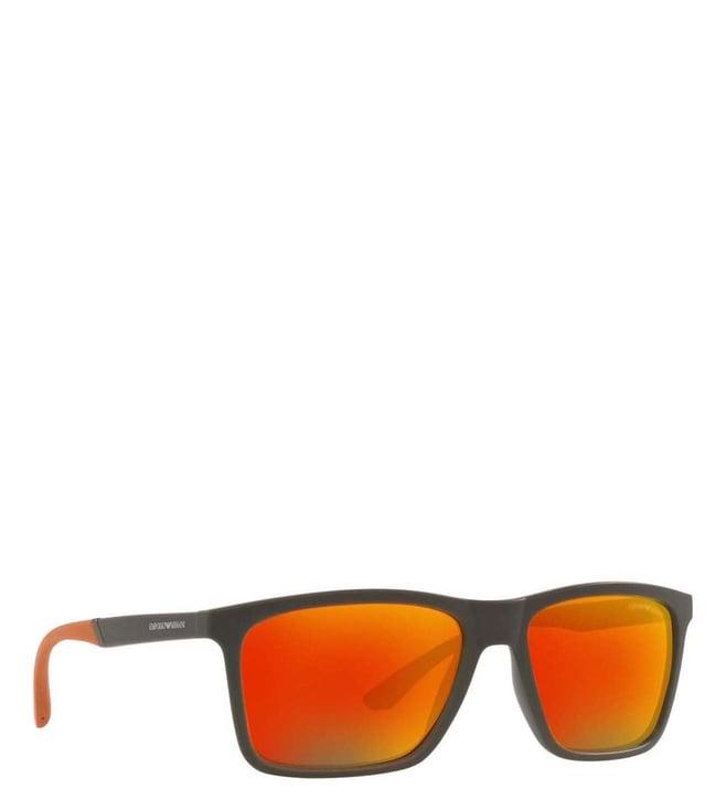 emporio armani orange modern square sunglasses for men