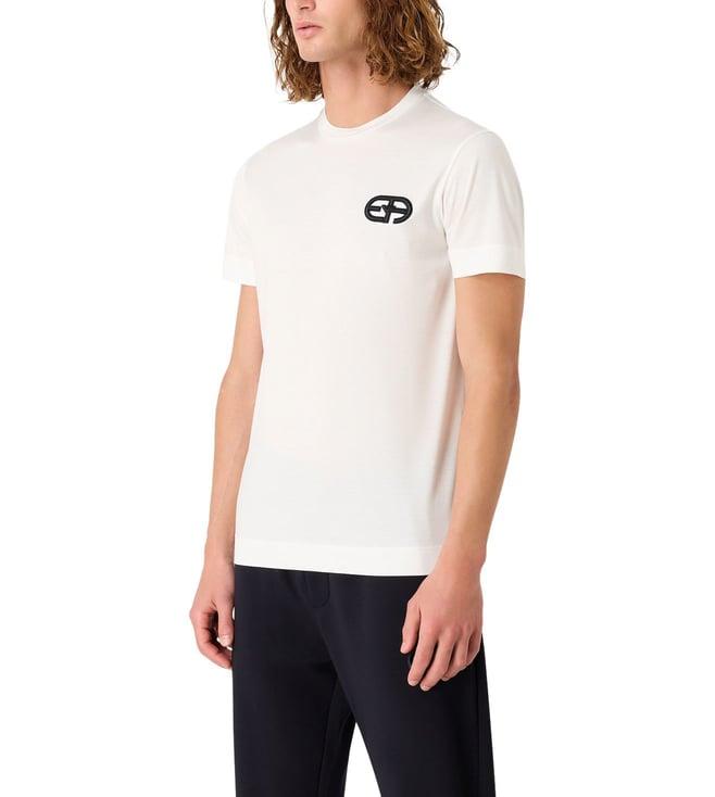 emporio armani white recreate capsule regular fit blended t-shirt