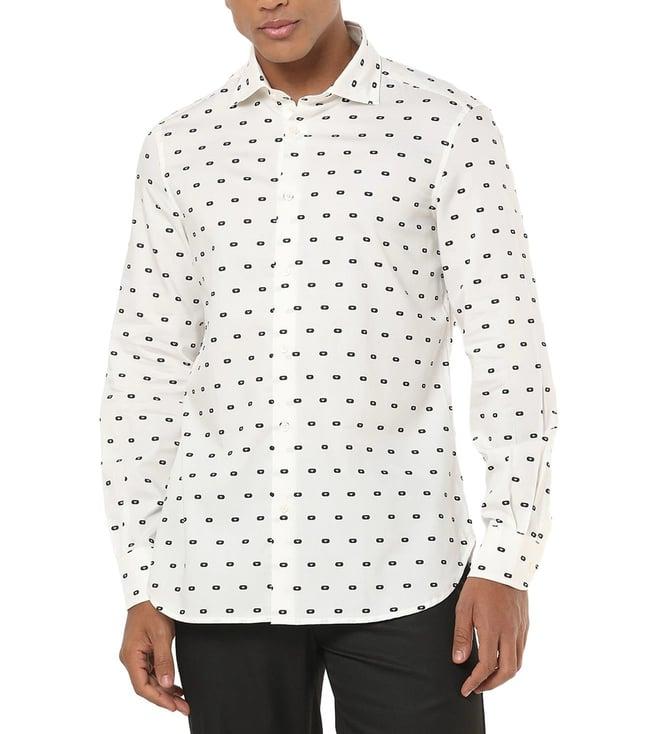 emporio armani white regular fit cotton shirt