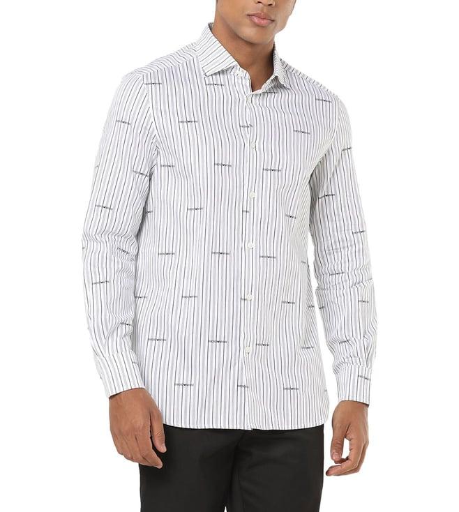 emporio armani white regular fit cotton shirt