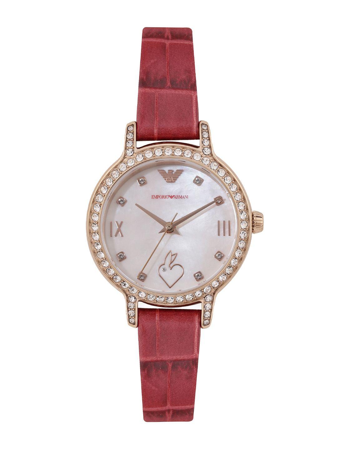 emporio armani women mother of pearl analogue watch ar11510