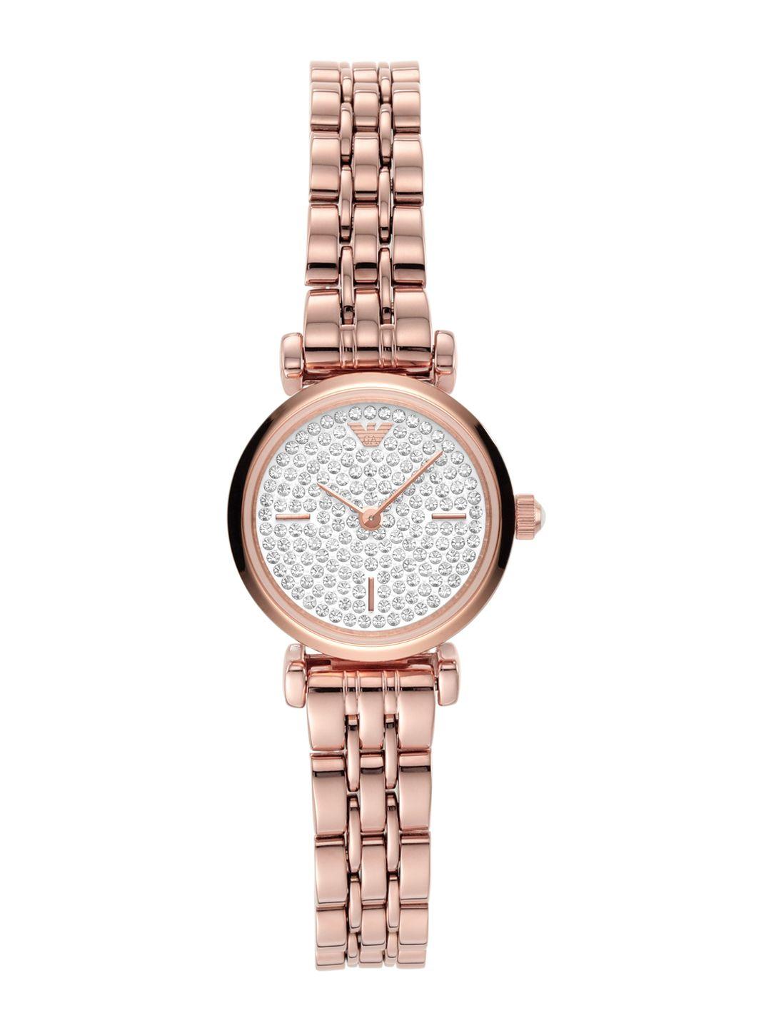 emporio armani women white analogue watch ar11266