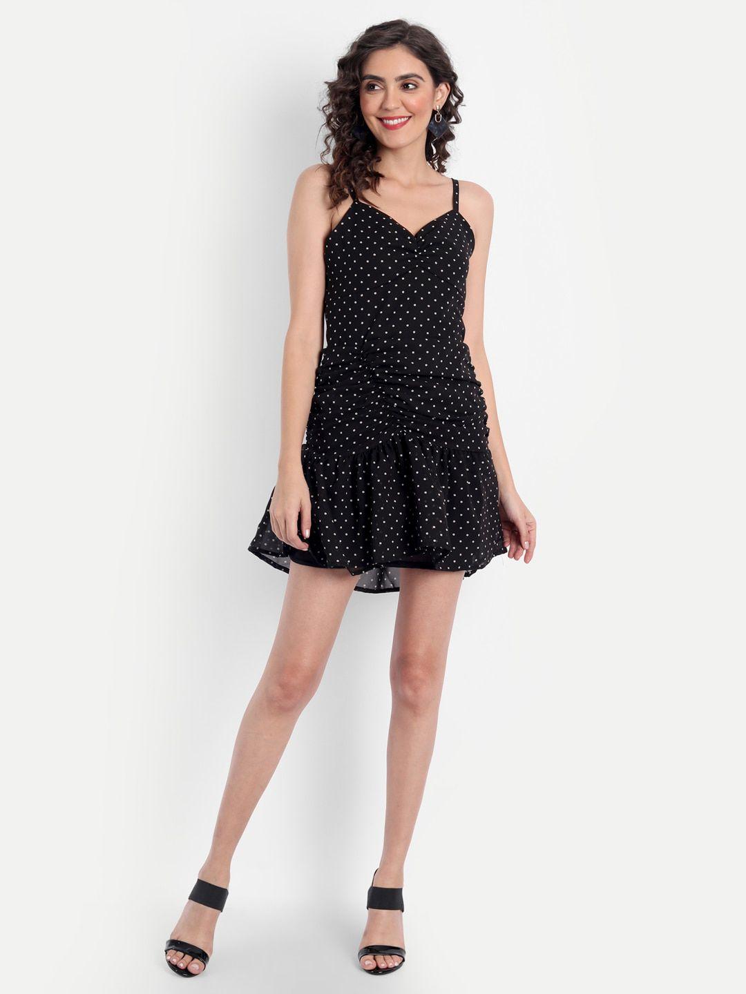 emprall black & white georgette mini dress