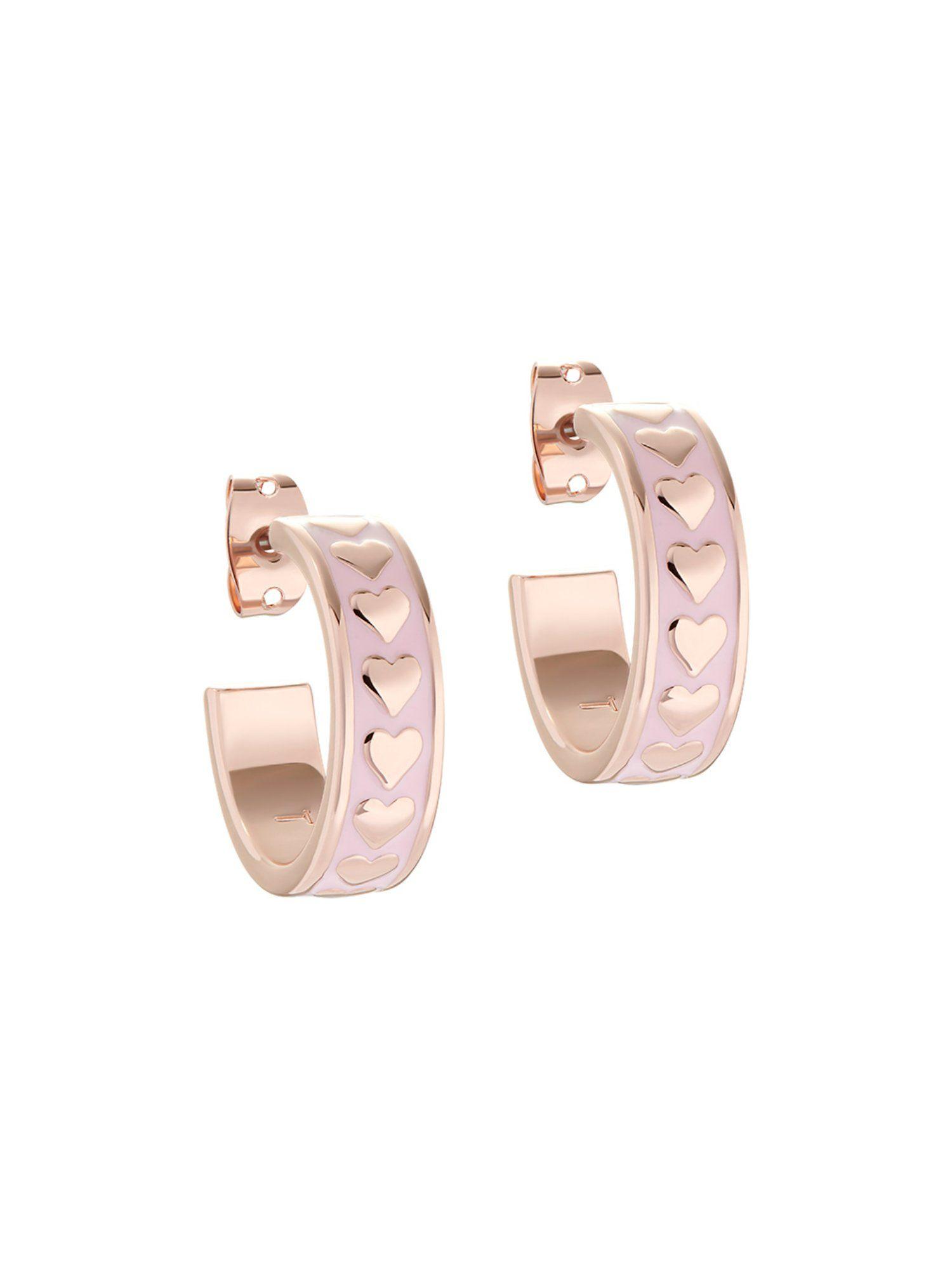 emrie enamel heart hoop earring