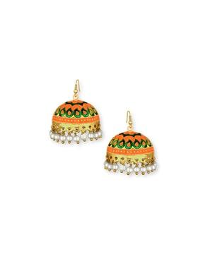 enamelled jhumka earrings