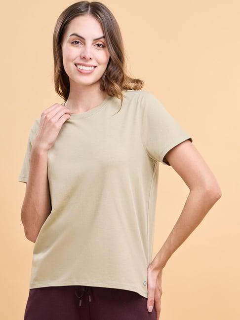 enamor beige cotton lounge t-shirt