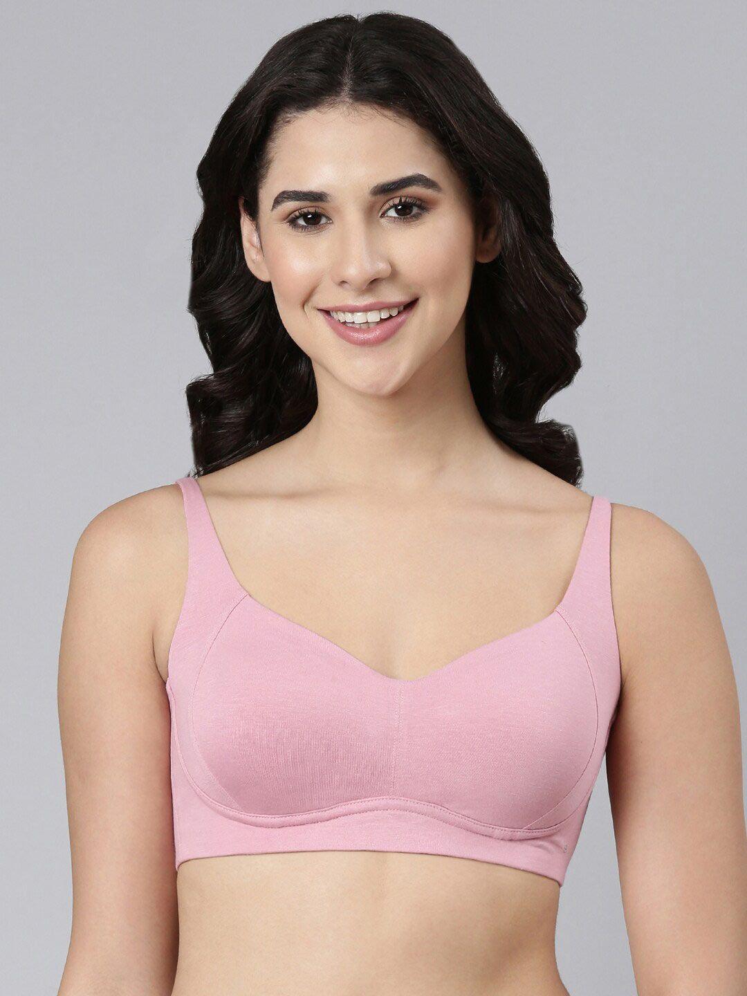 enamor full coverage removable pads- high coverage lightly padded bamboo t-shirt bra
