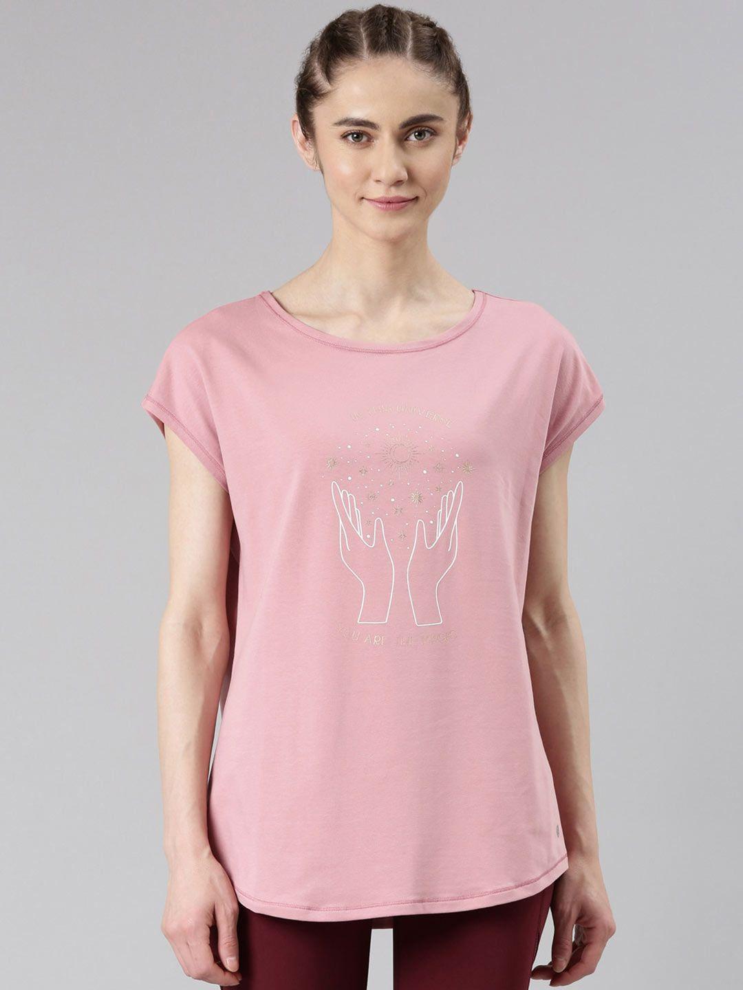 enamor graphic printed dolman sleeves antimicrobial t-shirt