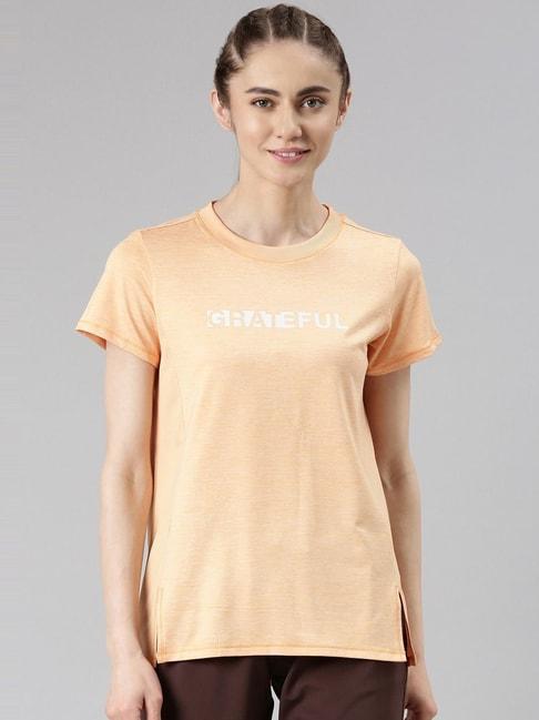 enamor orange graphic print sports t-shirt