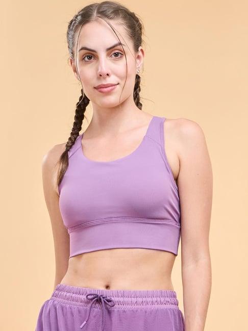 enamor purple plain sports bra