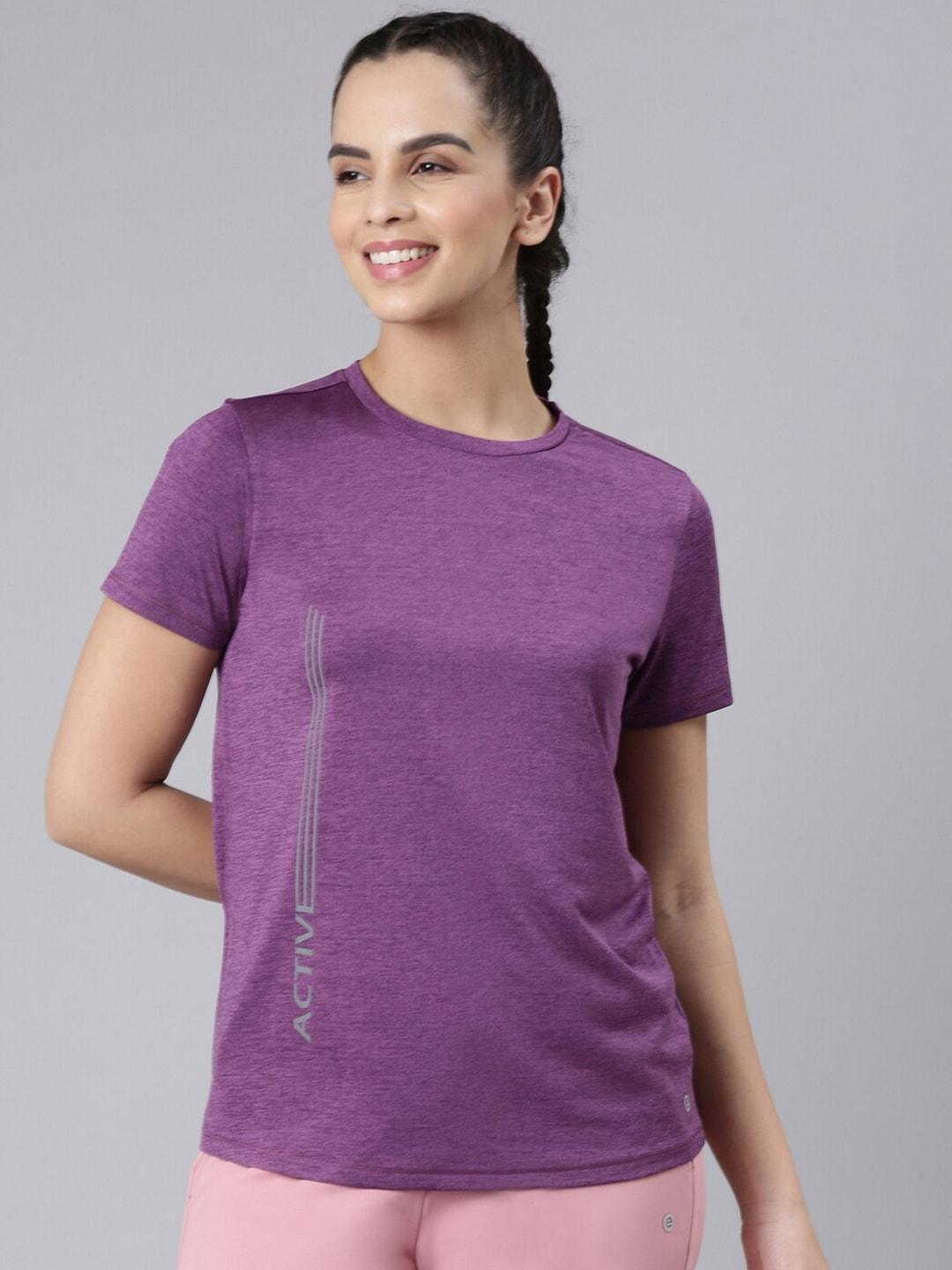 enamor relaxed fit round neck antimicrobial casual t-shirt
