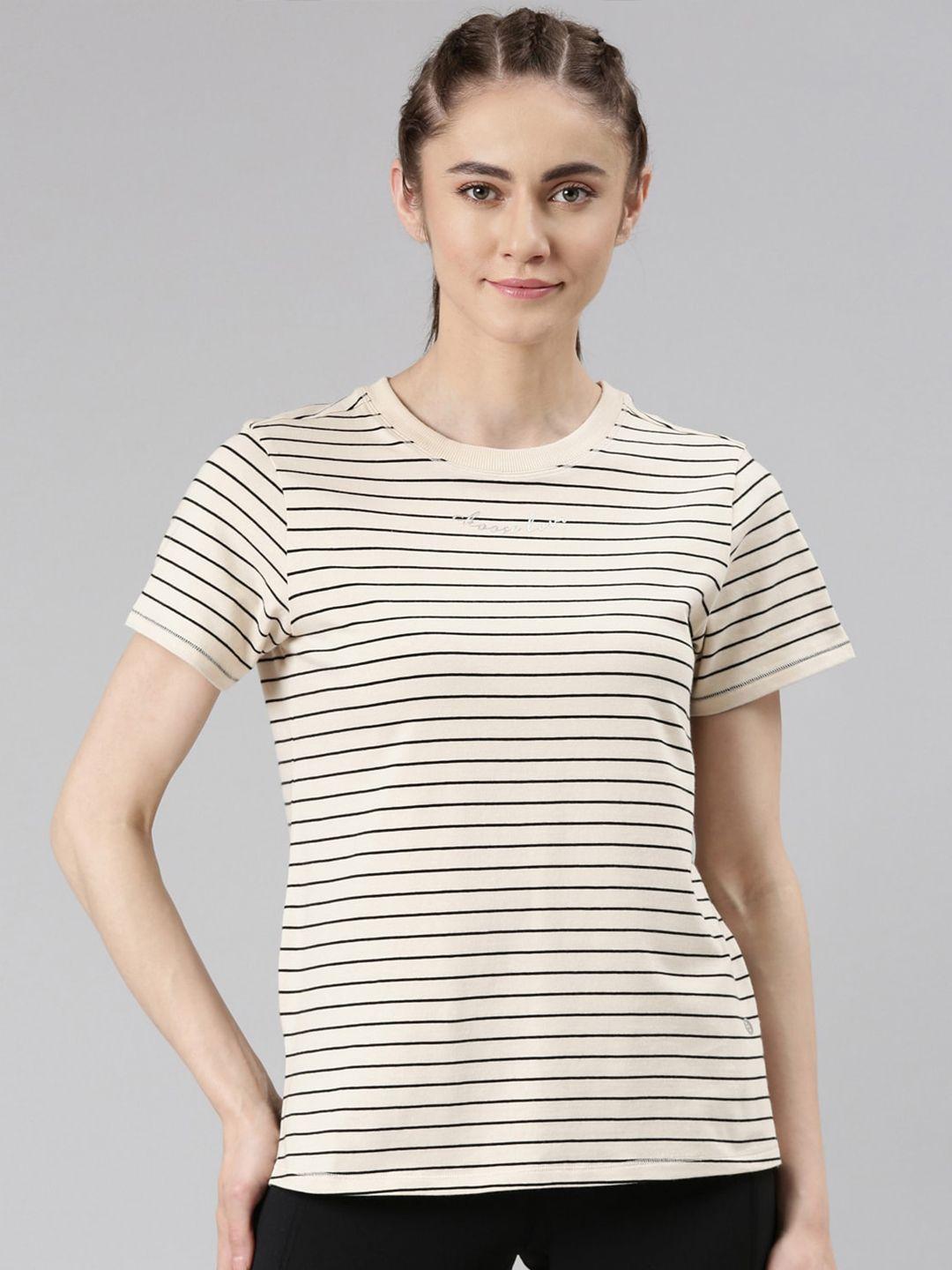 enamor striped antimicrobial relaxed fit yarn-dyed stripes t-shirt
