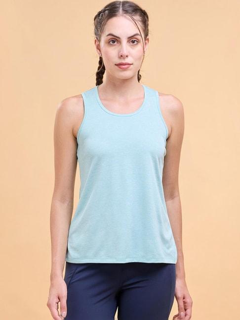 enamor turquoise sleeveless sports t-shirt