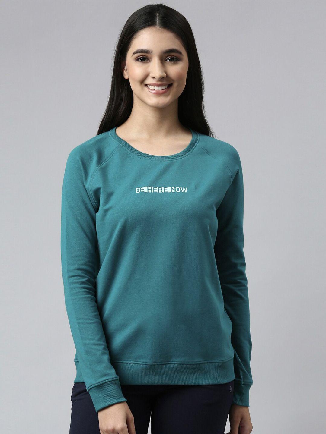 enamor women green sweatshirt