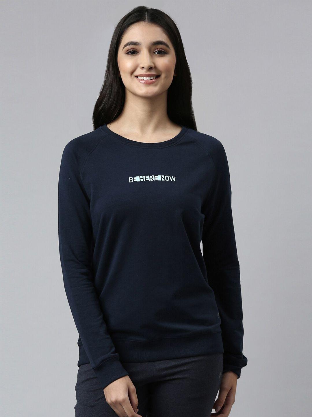 enamor women navy blue sweatshirt
