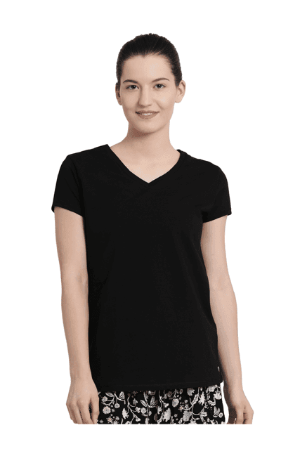 enamor black cotton t-shirt
