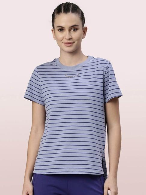 enamor blue striped crew t-shirt