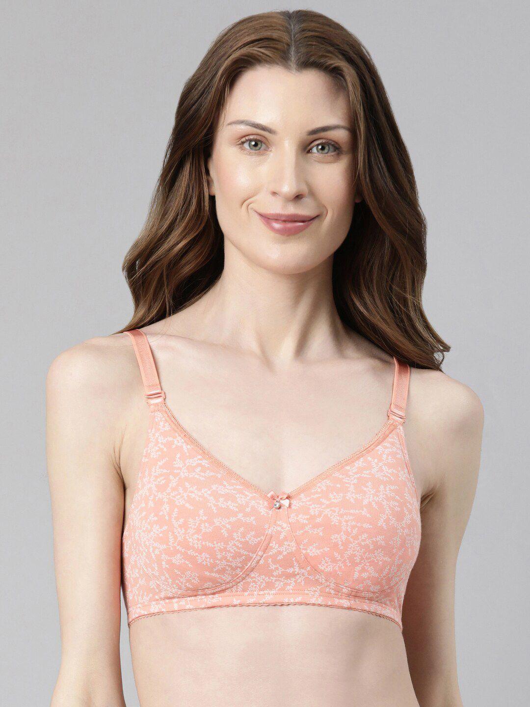 enamor comfort cotton high coverage non padded & wirefree t-shirt bra a055